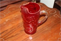 Vinage Red Glass Pitcher