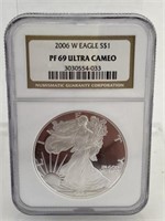 2006 W Eagle $1 PF 69 Ultra Cameo