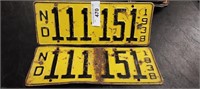 1938 North Dakota License Plates