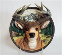 Bradford Exchange Sculptured Plate deer sculpture