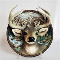Bradford Exchange Sculptured Plate deer sculpture