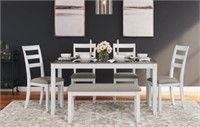 Ashley Stone Hollow Dining Table & Chairs W/ Bench