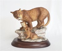 Porcelain Mountain Lions Figurine