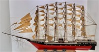 Clipper ship model, 6 masts (paper sails are torn)