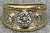 14K Gold Diamond Ring, 7.2g, Sz 6