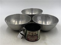 Vintage Ponderosa Ranch tin cup with three