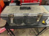 Rubbermaid toolbox with misc tools