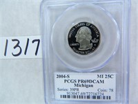 TWO (2) 2004-S Michigan Quarter PCGS Graded PR69 D