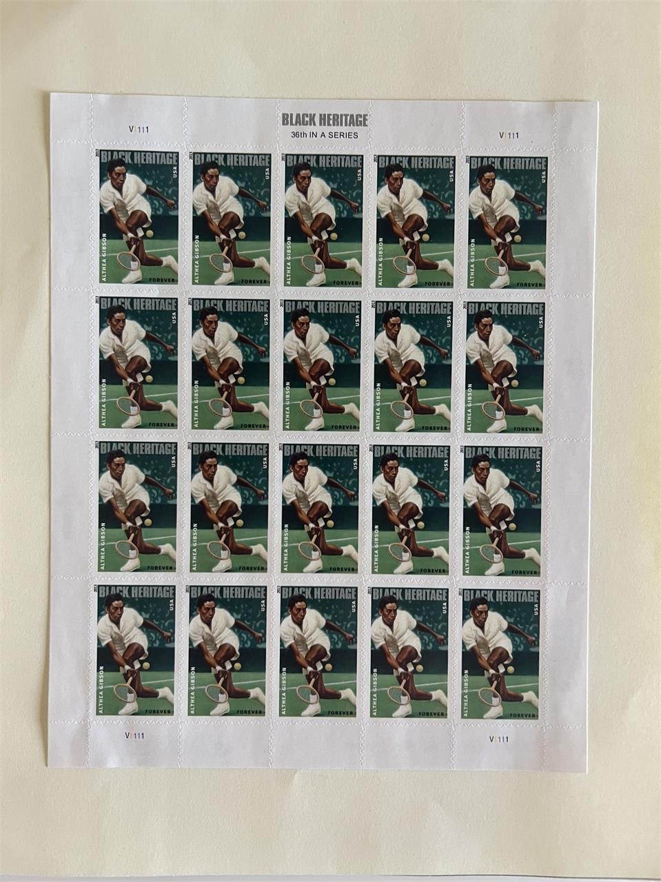 Althea Gibson
Black Heritage Stamp Sheet