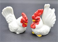 2 pcs Vintage Hen & Rooster Figurines