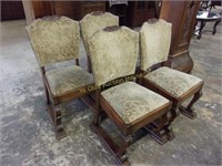 Exceptional Sleigh Side Chairs in Oak