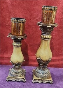 4×10 & 13 Matching Porcelain Candleholders
