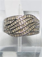 $600. S/Silver Diamond(0.70ct) Band Ring