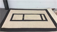 Black Sisal Area Rug Set 5x7 / Runner21x60 / Mat