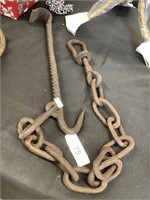 Forged hanging hook w/chain.