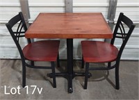 2 Top Mahogany Table w/ 2x Matching Chairs
