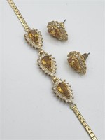 Dressy Bracelet And Matching Pierced Earrings