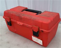Red plastic tool box