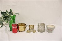 Miscellaneous Lot of Votive Holders, Vase & Pot