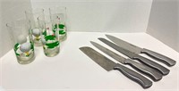 (4) Farberware Kitchen Knives  (4) 19th