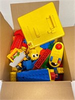 Box of Legos and Lego Parts