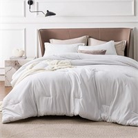 Bedsure California King Comforter Set - Grayish Wh