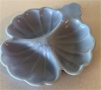 Jeanette blue delphite glass Clover dish *blue