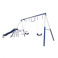 Arcadia Metal Swing and Slide Set in Blue