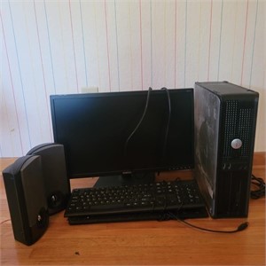 Computer tower,monitor,speakers, & keyboards