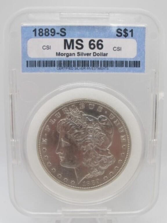 1889 S MS 66 CSI MORGAN SILVER DOLLAR GRADED