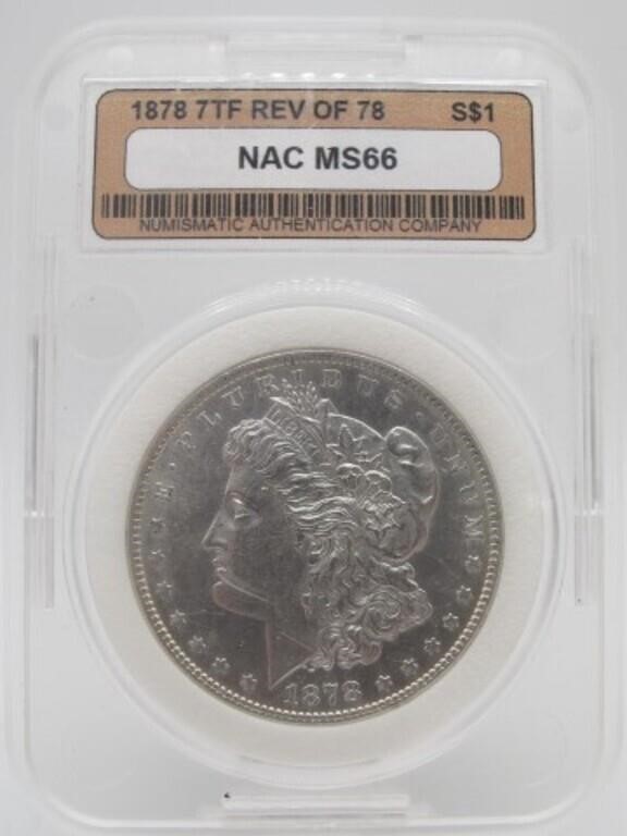 1878 7TF REV OF 78 NAC MS66 GRADE SILVER MORGAN