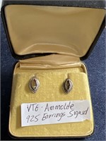 Vintage Ammolite 925 Sterling Earring
