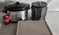 Crock Pot, Ice Bucket and Tupperware Container