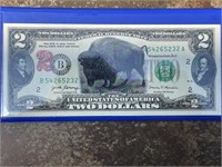 American Buffalo / Bison $2 bill