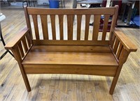 Wood Bench with Compartment