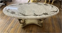 Italain Provincial Marble Top Coffee Table