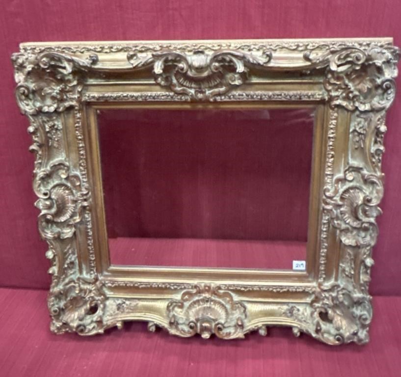 Beveled Mirror in Heavily Carved Composite Frame