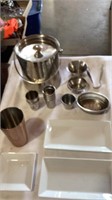 Ice bucket, stainless steel shot, glasses, glass