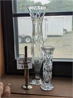 Crystal and bud vases