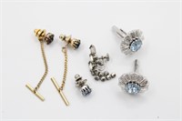 Rhinestone Jewelry Lot Earrings Tie Tac