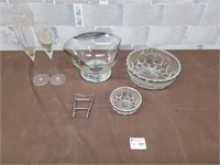 Glass and crystal mix lot. Vintage pieces