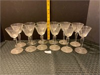12 Libbey Rock Sharpe Stem Glasses+4 Champagne