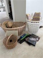 Laundry baskets, misc. household items