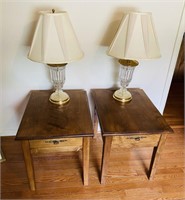 (2) End Tables with Lamps