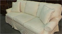 HIGHLAND HOUSE VERY CLEAN IVORY SOFA W/2 PILLOWS
