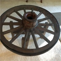 Wagon Wheel Coffee Table, Antique Wagon Wheel 36"