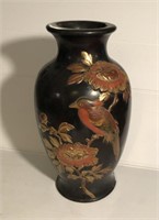 MCM Japanese Vase Black with Raised Relief