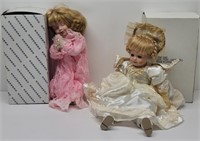 Porcelain Angel Doll & Praying Porcelain Doll