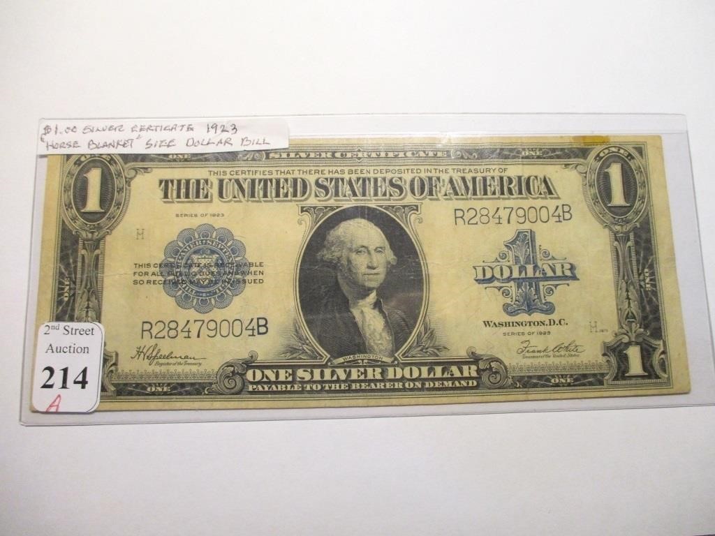 1923 $1 Silver Certificate "Horse Blanket" Note