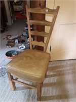 Oak Ladder Back Slipper Chair (Leather Seat)